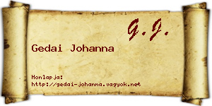 Gedai Johanna névjegykártya